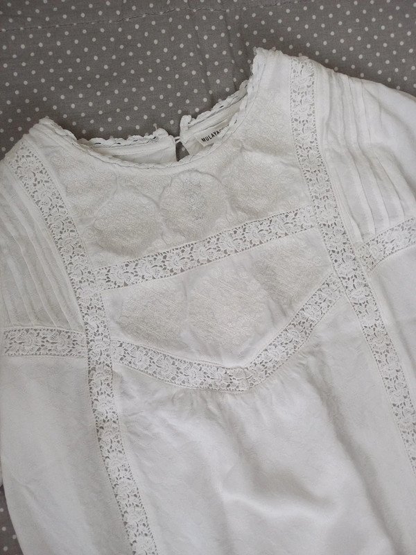 Mulaya Shirt Gr S/M, 36/38, Damen, Bluse, Vintage, Spanien, Spitze, Nostalgisch