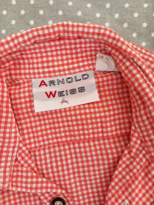 Trachtenhemd Gr 92/98, Arnold Weiss, Junge, Hemd, Oktoberfest rot weiss kariert