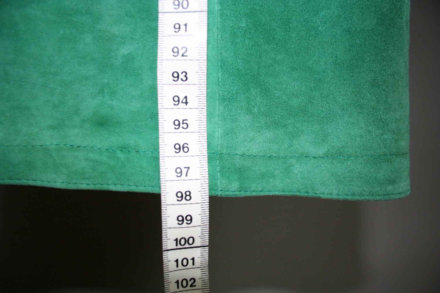 Velours Leder Kleid Flaschengrün