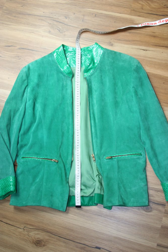 Velours Leder Blazer Flaschengrün Schneiderarbeit