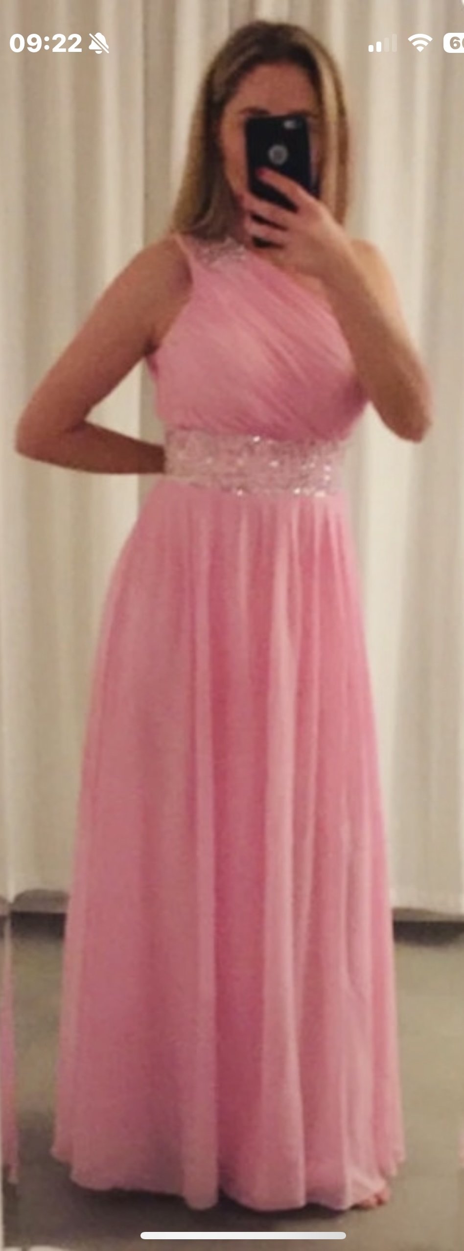 Schönes Maxikleid Kleid A-Linie Pailletten Rückenfrei Ballkleid Hochzeitskleid