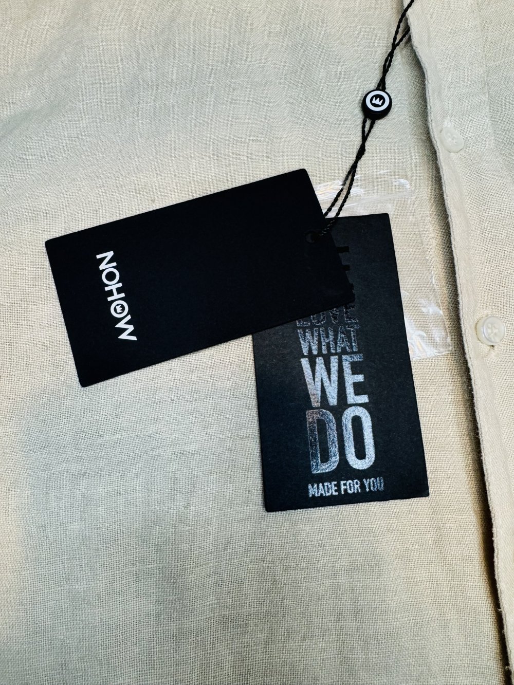 Schönes Hemd Herren Neu XL Nohow Leinen Leinenhemd Knöpfe Kragen Langarm beige