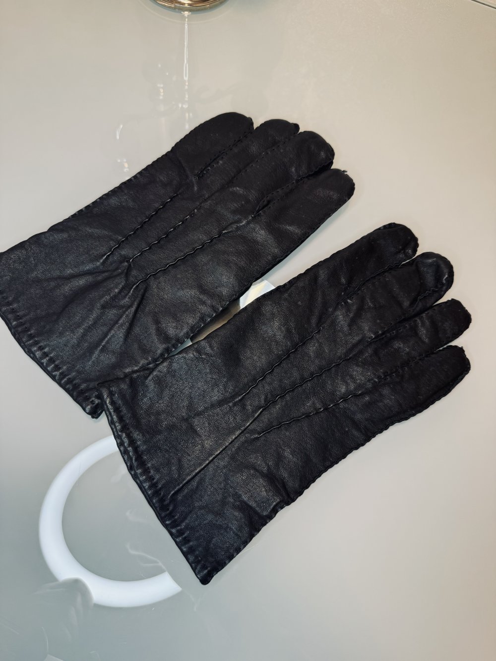 Schöne Handschuhe Lederhandschuhe Leder Hochwertig Gefüttert Schwarz Herren XL
