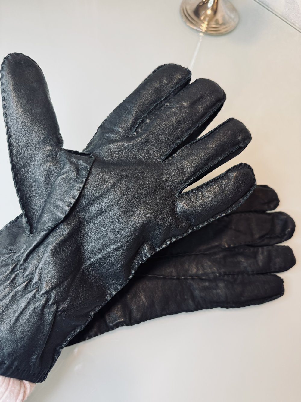 Schöne Handschuhe Lederhandschuhe Leder Hochwertig Gefüttert Schwarz Herren XL