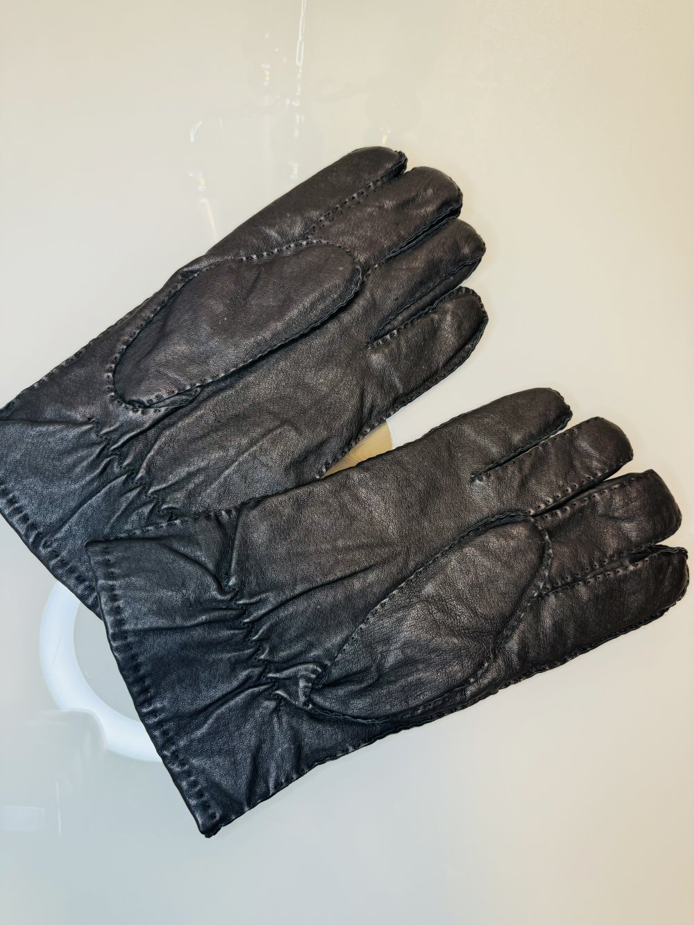 Schöne Handschuhe Lederhandschuhe Leder Hochwertig Gefüttert Schwarz Herren XL