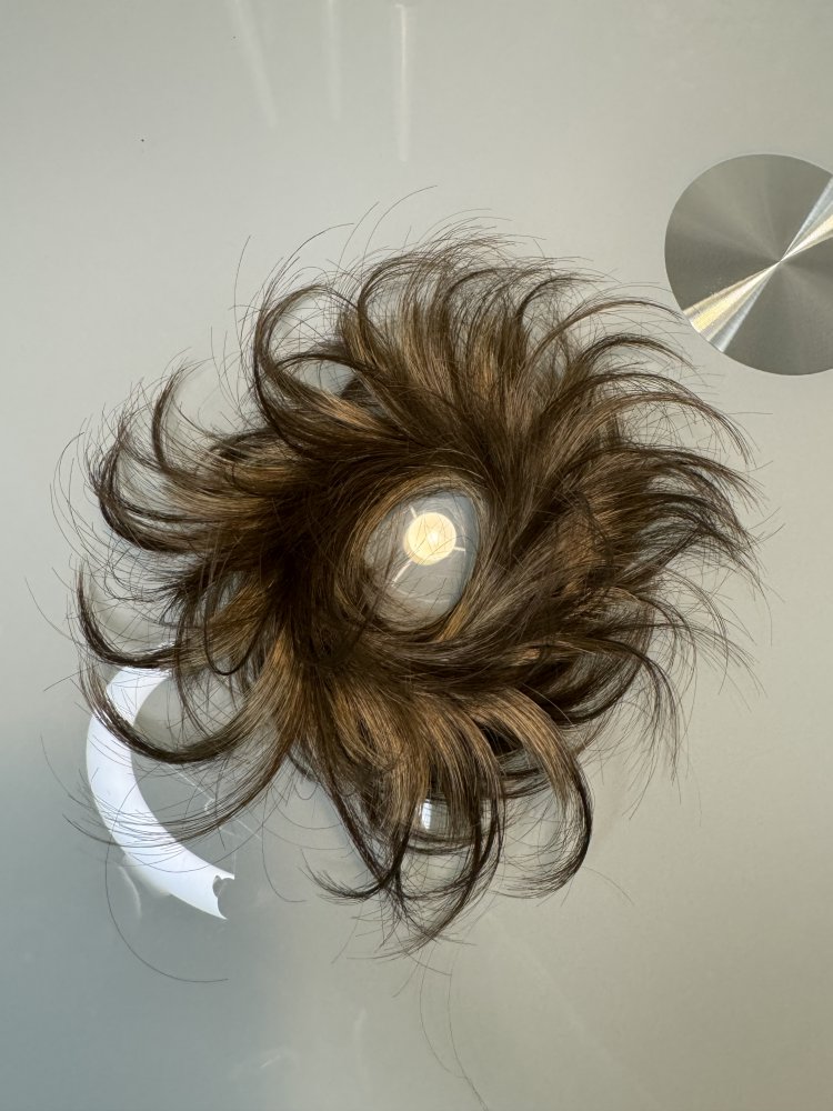 Fibre Hair Scrunchie Haargummi Haare Kunsthaar Haarstyling Gummi Dunkel Blond