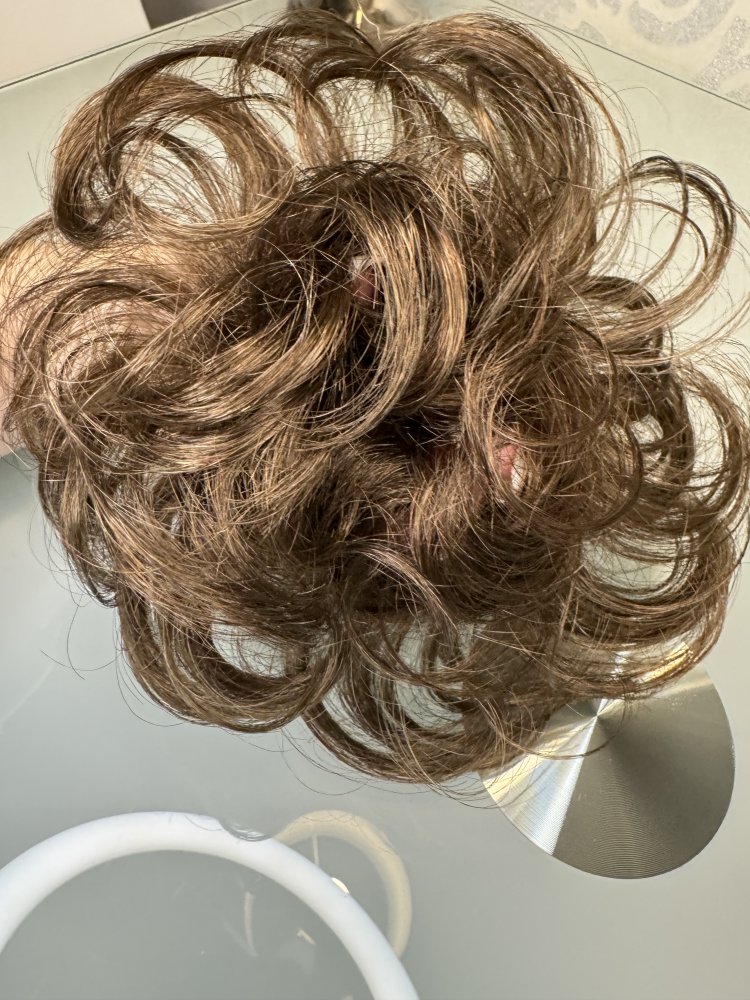 Fibre Hair Scrunchie Haargummi Haare Kunsthaar Haarstyling Gummi Dunkel Blond