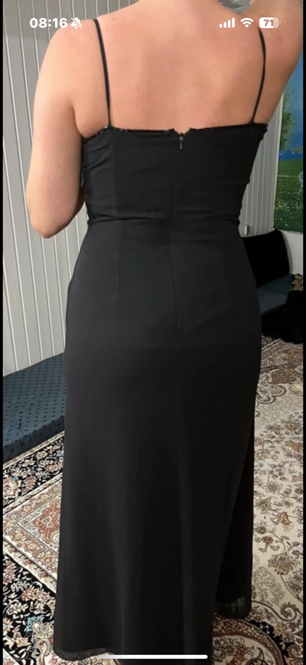 Schönes Abendkleid Ballkleid Kleid Maxikleid Spaghettiträger Strass Pailletten