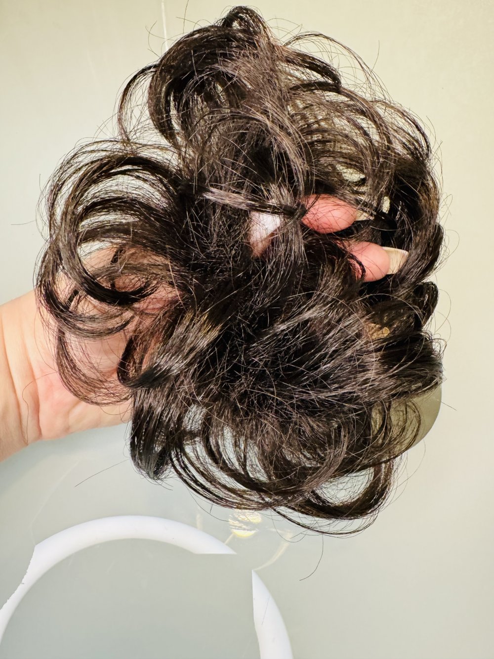 Fibre Hair Scrunchie Haargummi Haare Kunsthaar Haarstyling Gummi Braun Band