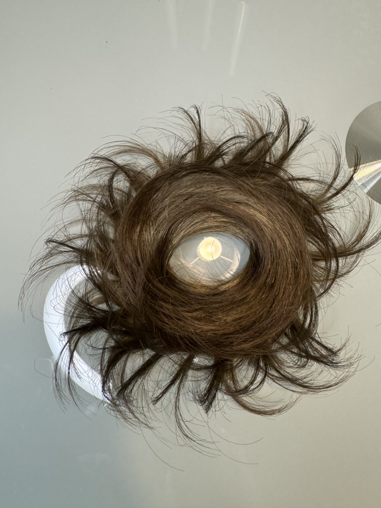 Fibre Hair Scrunchie Haargummi Haare Kunsthaar Haarstyling Gummi Dunkel Blond