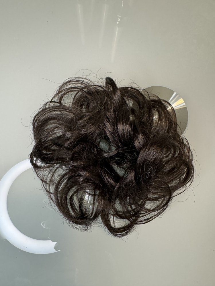 Fibre Hair Scrunchie Haargummi Haare Kunsthaar Haarstyling Gummi Braun Band