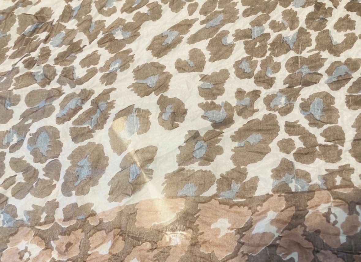 Schöne Halstücher Halstuch Chiffon Leo Weiß Gepunktet Optik 3er Luftiger Schal