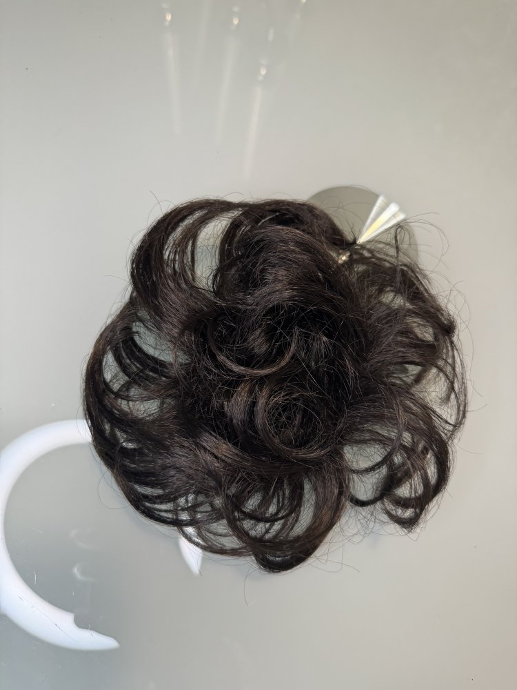 Fibre Hair Scrunchie Haargummi Haare Kunsthaar Haarstyling Gummi Braun Band