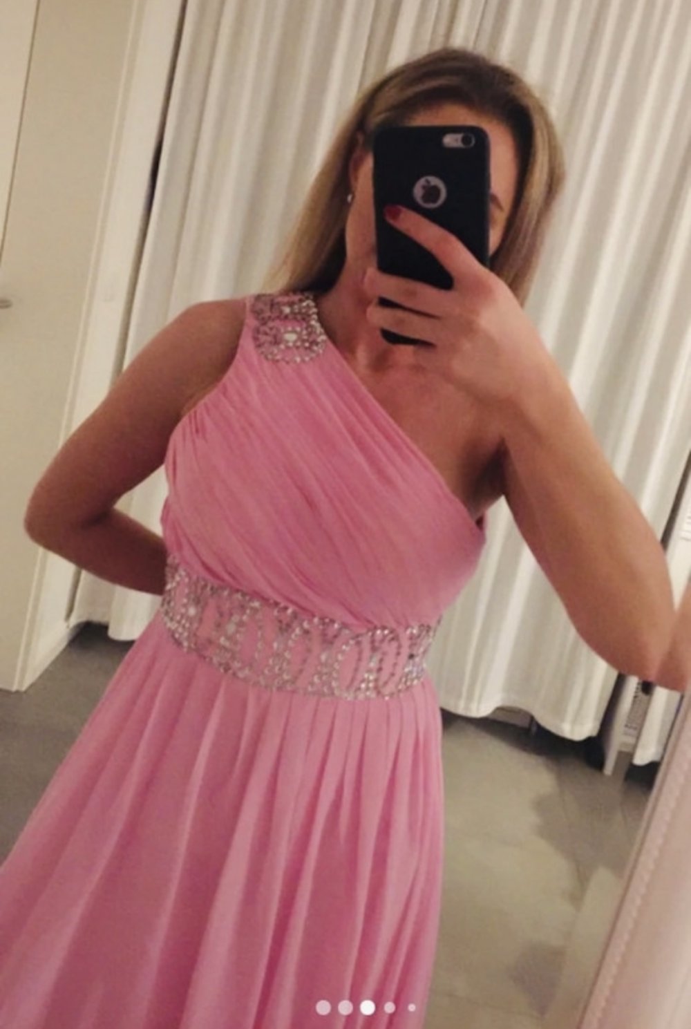 Schönes Maxikleid Kleid A-Linie Pailletten Rückenfrei Ballkleid Hochzeitskleid