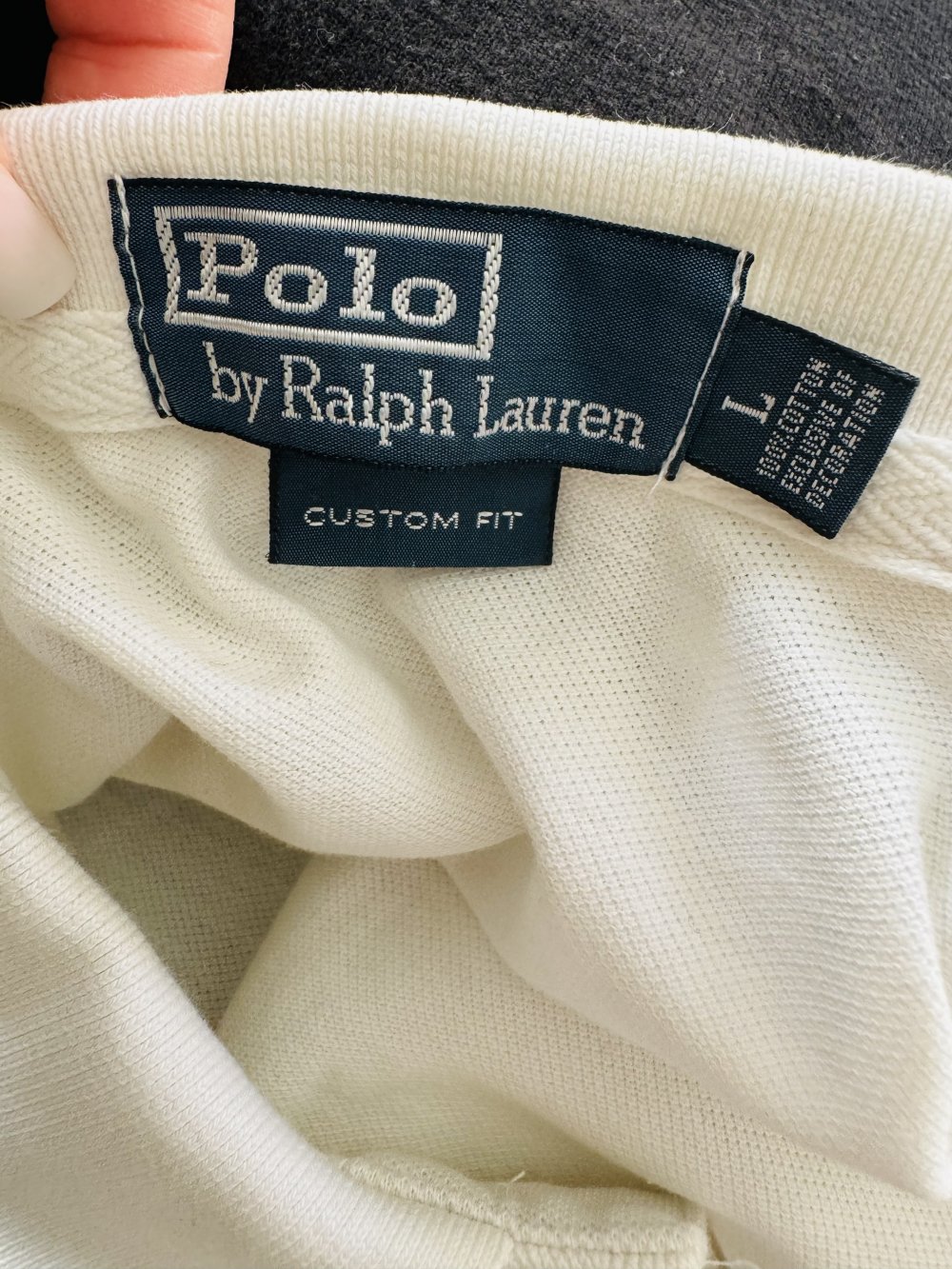 Schönes Polo T-Shirt Ralph Lauren L Kragen Knöpfe Herren Weiß Shirt Oberteil