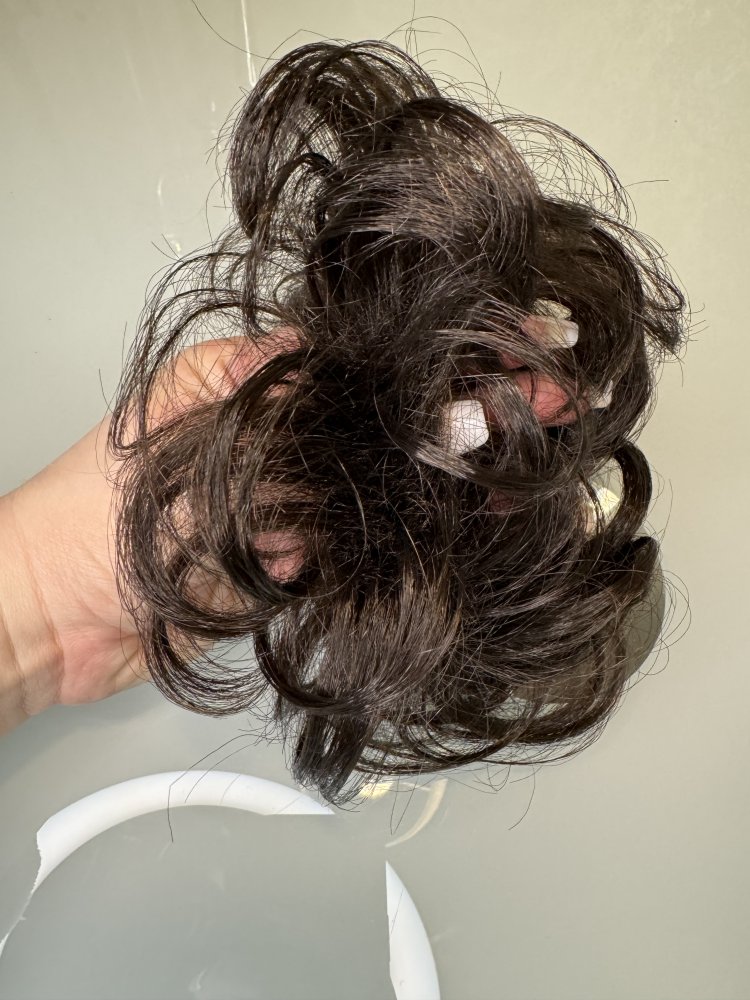 Fibre Hair Scrunchie Haargummi Haare Kunsthaar Haarstyling Gummi Braun Band