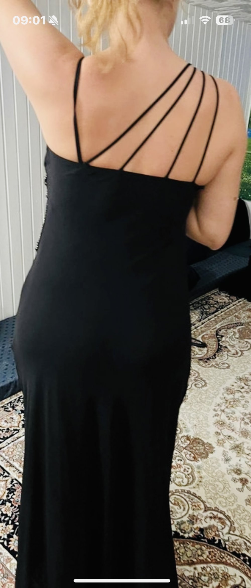 Schönes Maxikleid Abendkleid Elegant Schlicht Spaghettiträger Ballkleid Strass