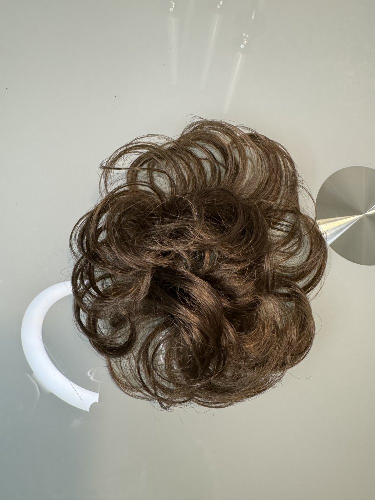 Fibre Hair Scrunchie Haargummi Haare Kunsthaar Haarstyling Gummi Dunkel Blond