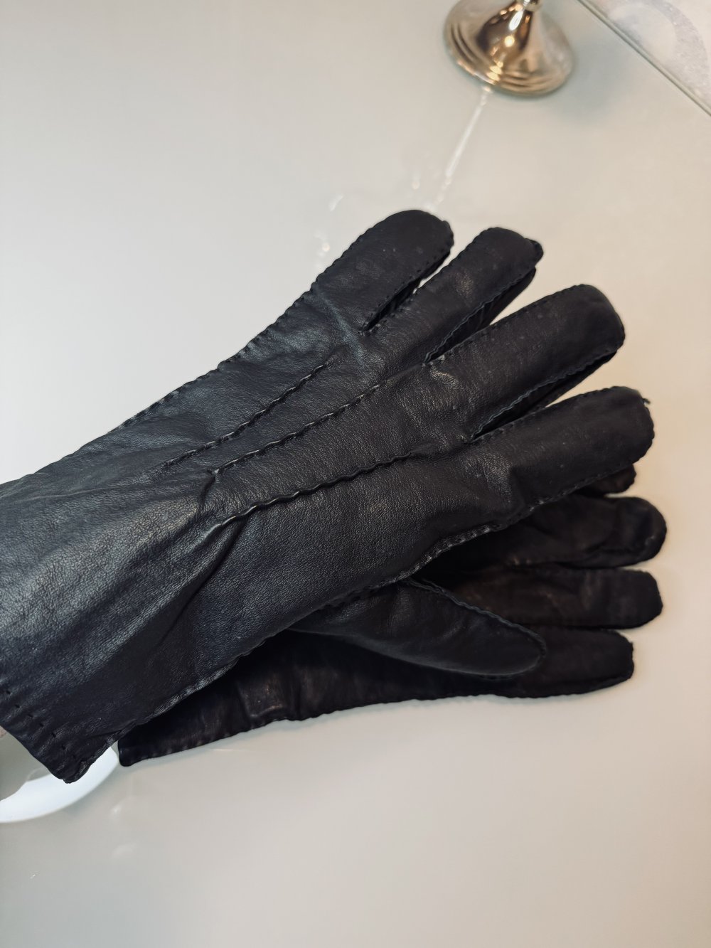 Schöne Handschuhe Lederhandschuhe Leder Hochwertig Gefüttert Schwarz Herren XL