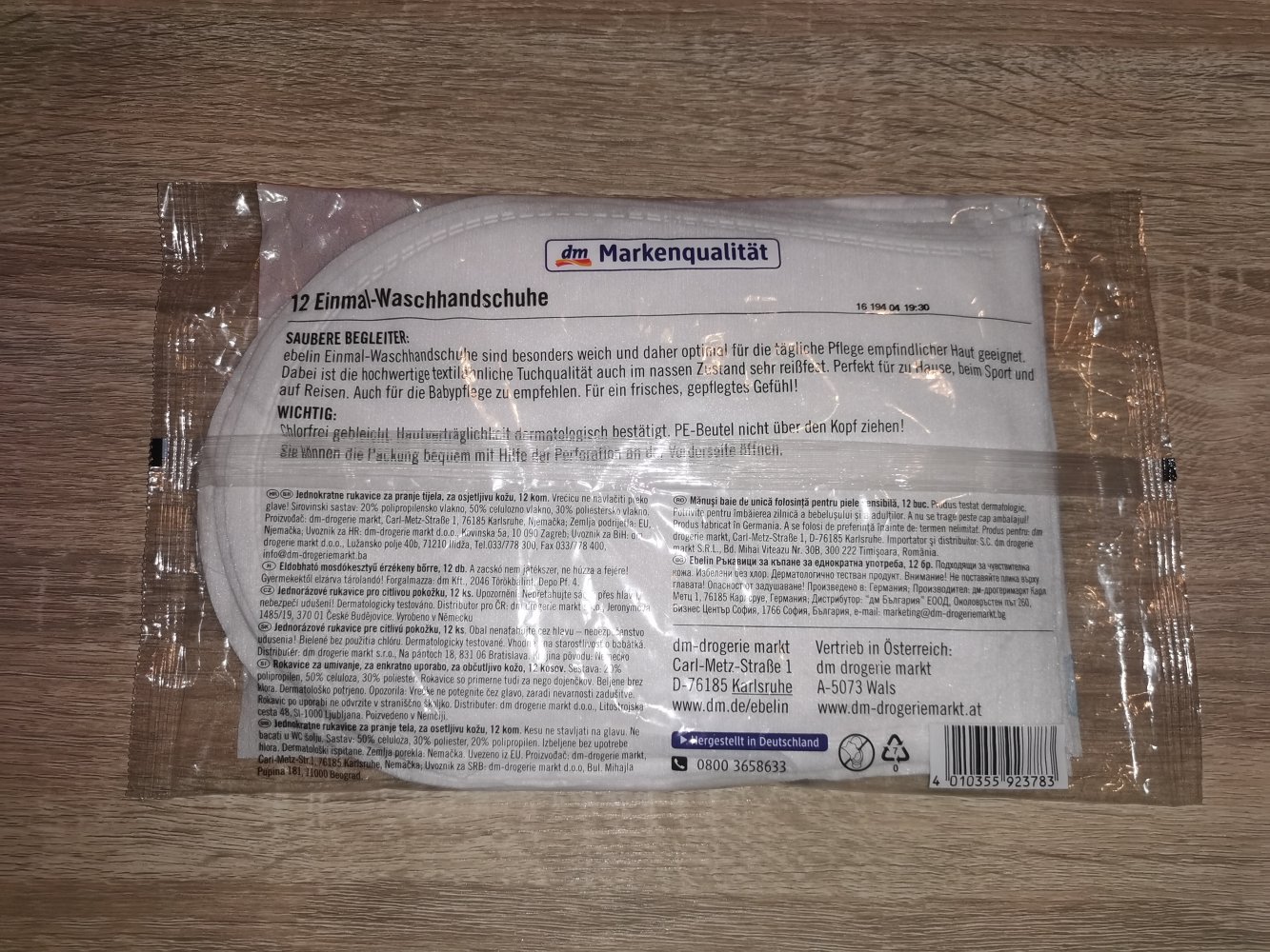 Einmalwaschhandschuhe von ebelin (neu)