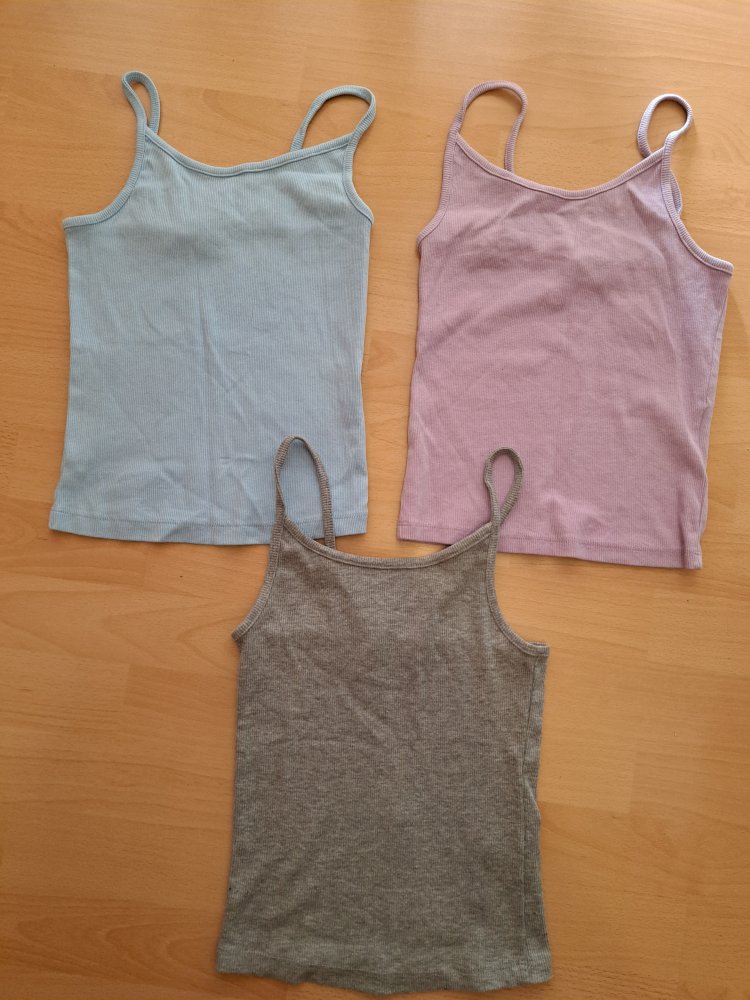 3 Ripp Tops Gr. XXS Set Spaghetti Crop