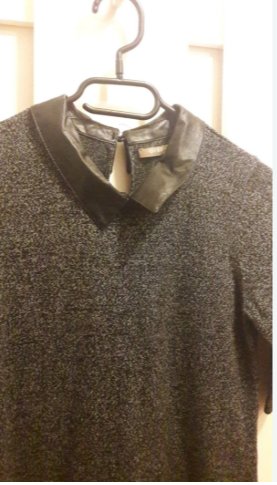 Orsay Kleid Gr. S mit Kunstleder Kragen meliert