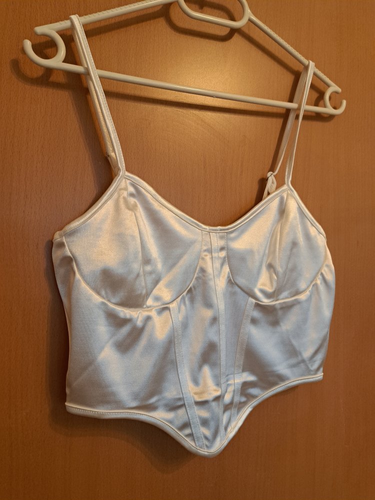 Bustier Top Gr S Satin weiß Dessous