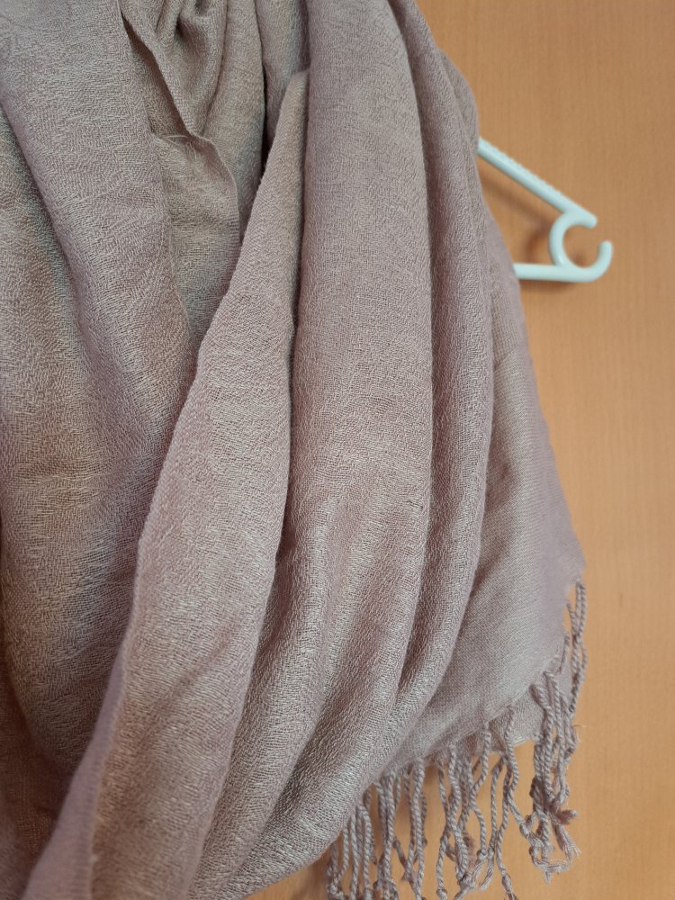  Paschmina Tuch braun mit Fransen
