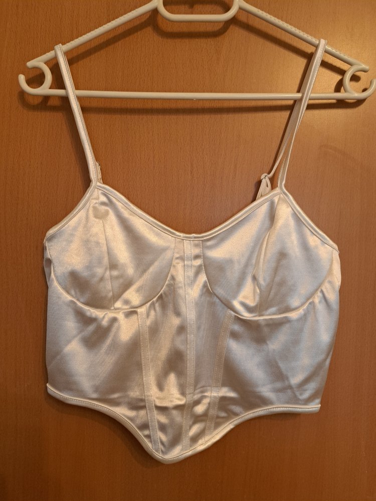 Bustier Top Gr S Satin weiß Dessous