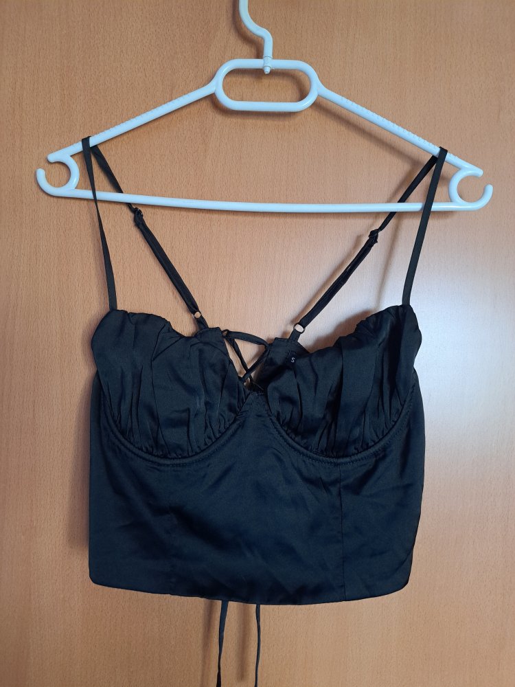  Bustier Top Gr. 38 zum Binden Satin 