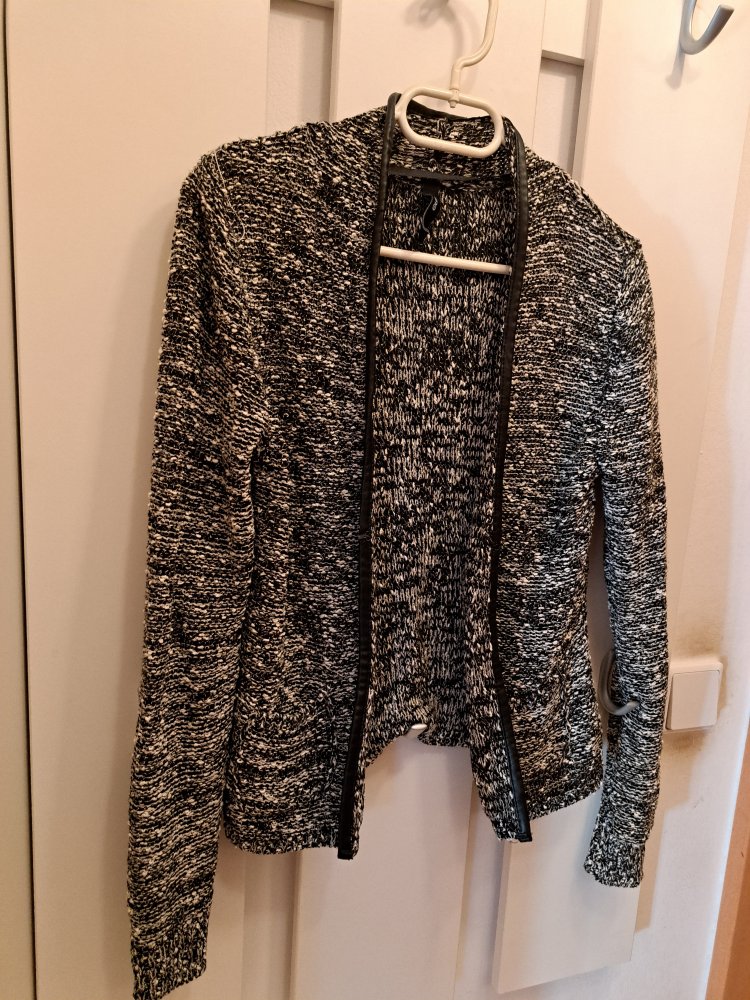 Melierte Weste Gr. S Strick mit Kunstleder