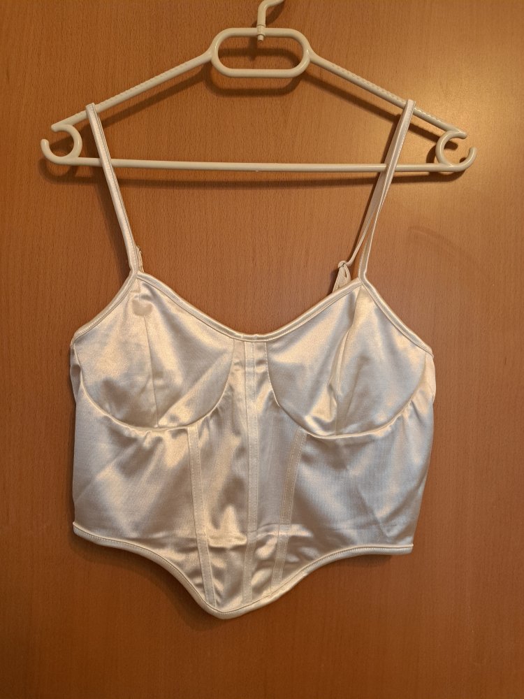 Bustier Top Gr S Satin weiß Dessous