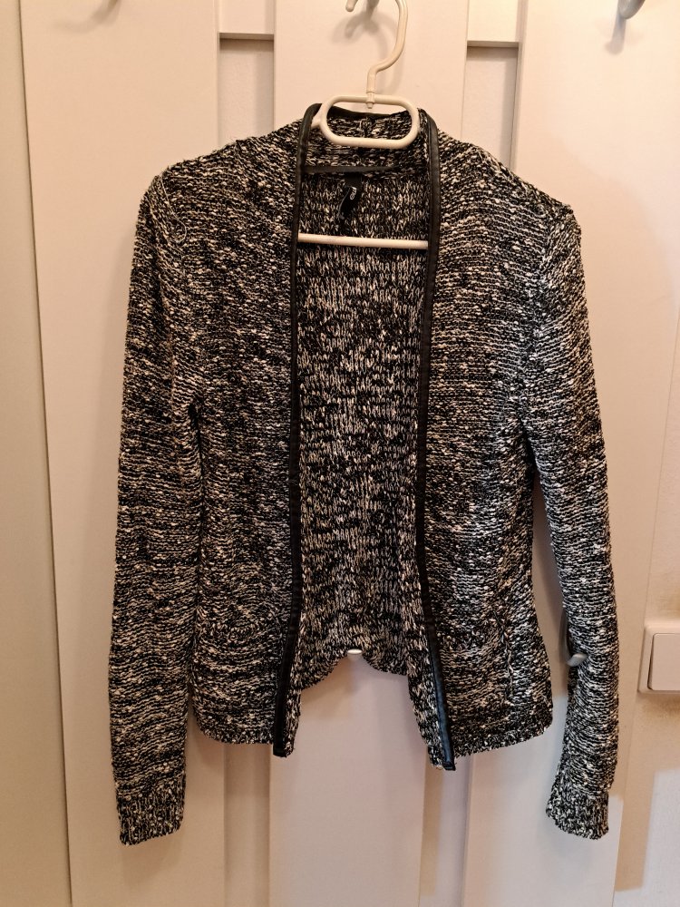 Melierte Weste Gr. S Strick mit Kunstleder