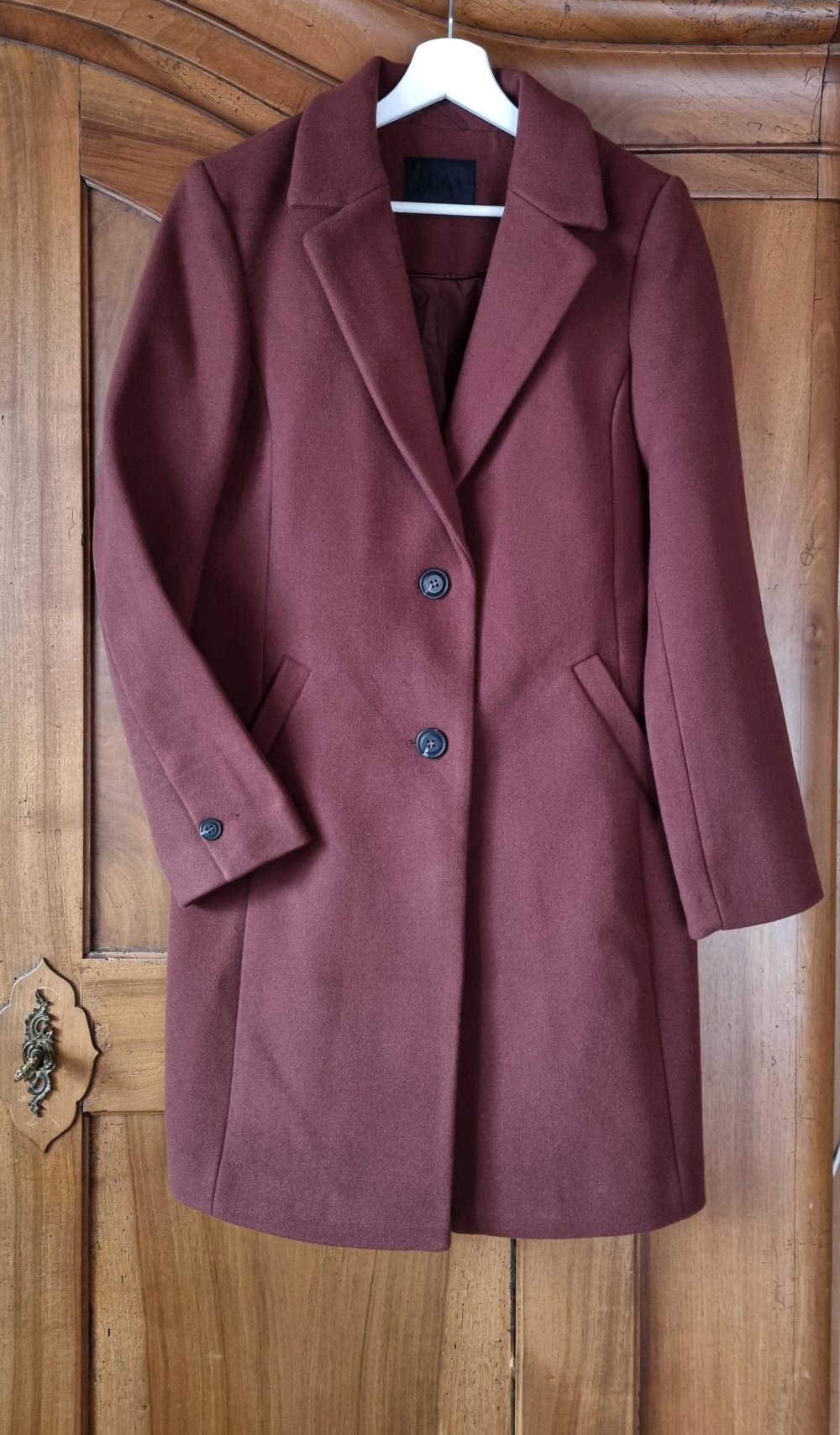 Damenmantel, dunkelrot, Gr. 36