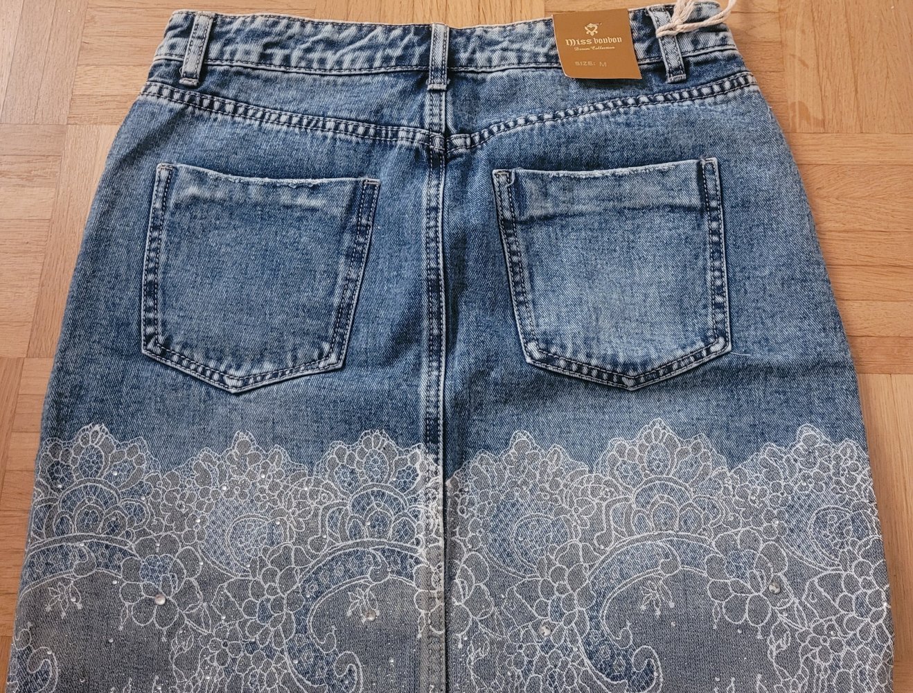 Jeansrock mit spitze