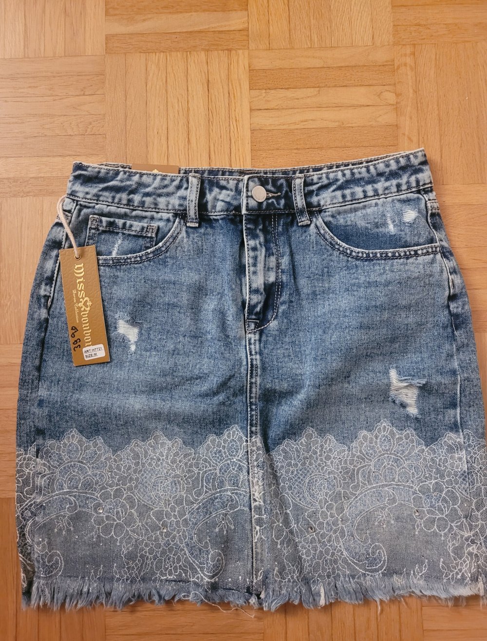 Jeansrock mit spitze