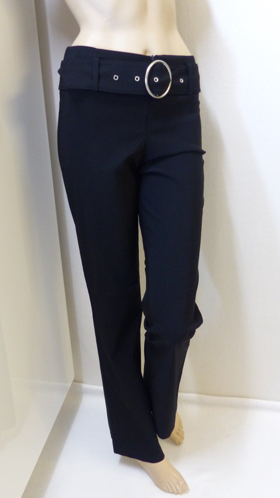 Hose mit Gürtel, stretch, 70 % Viskose