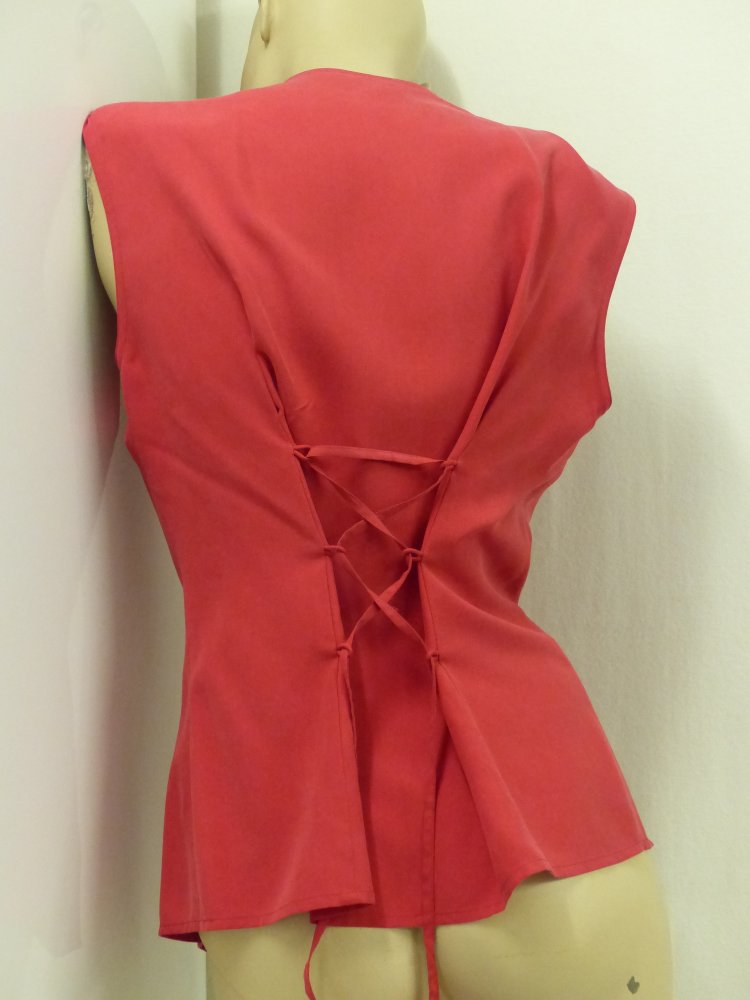 Madeleine Bluse mit Schnürung, 100% Seide