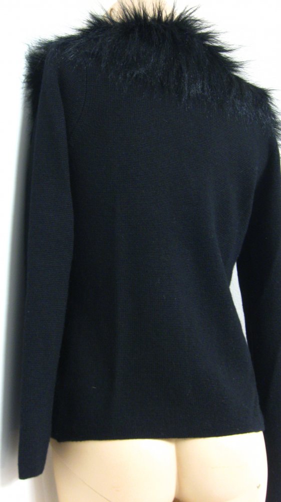 kurz Cardigan mit Kunstfell Kragen