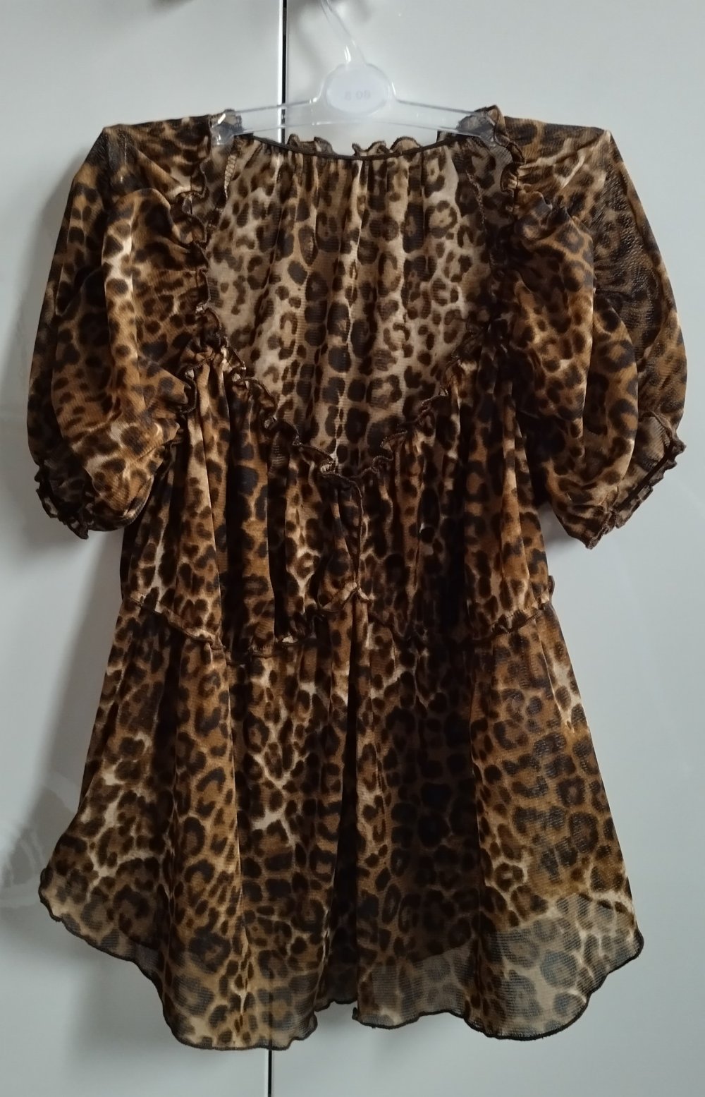 luftige Leo-Bluse mit Puffärmeln, Gr. 40/42