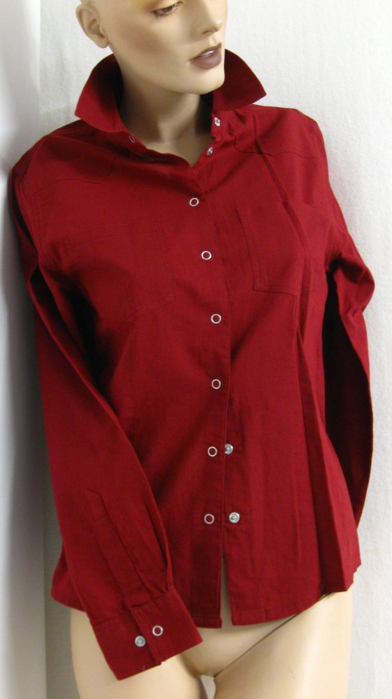 Baumwoll-Langarmhemd mit Druckknöpfen