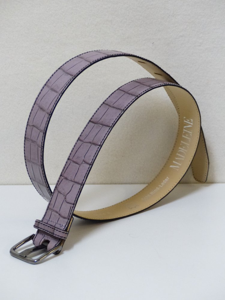 Madeleine Rind Leder Gürtel, Umfang 71-81 cm, lila