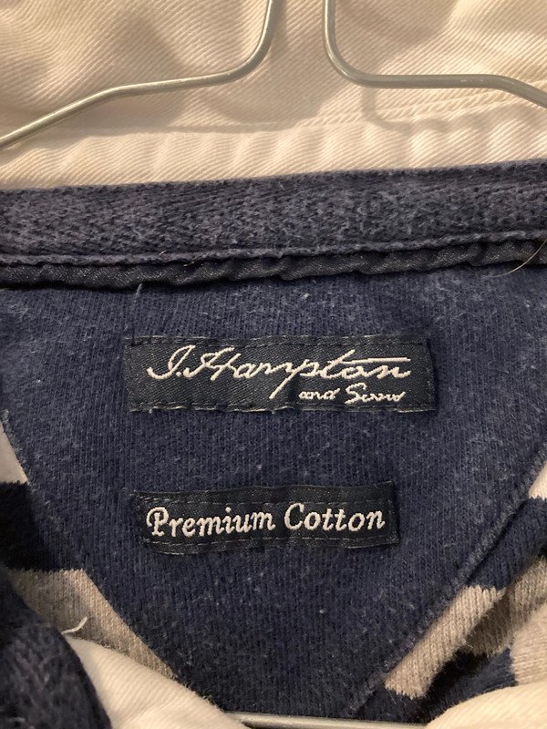 gestreiftes Shirt, graues Polohemd, weißes Langarmshirt, eleganter Sweater, Hampton, Gr. M