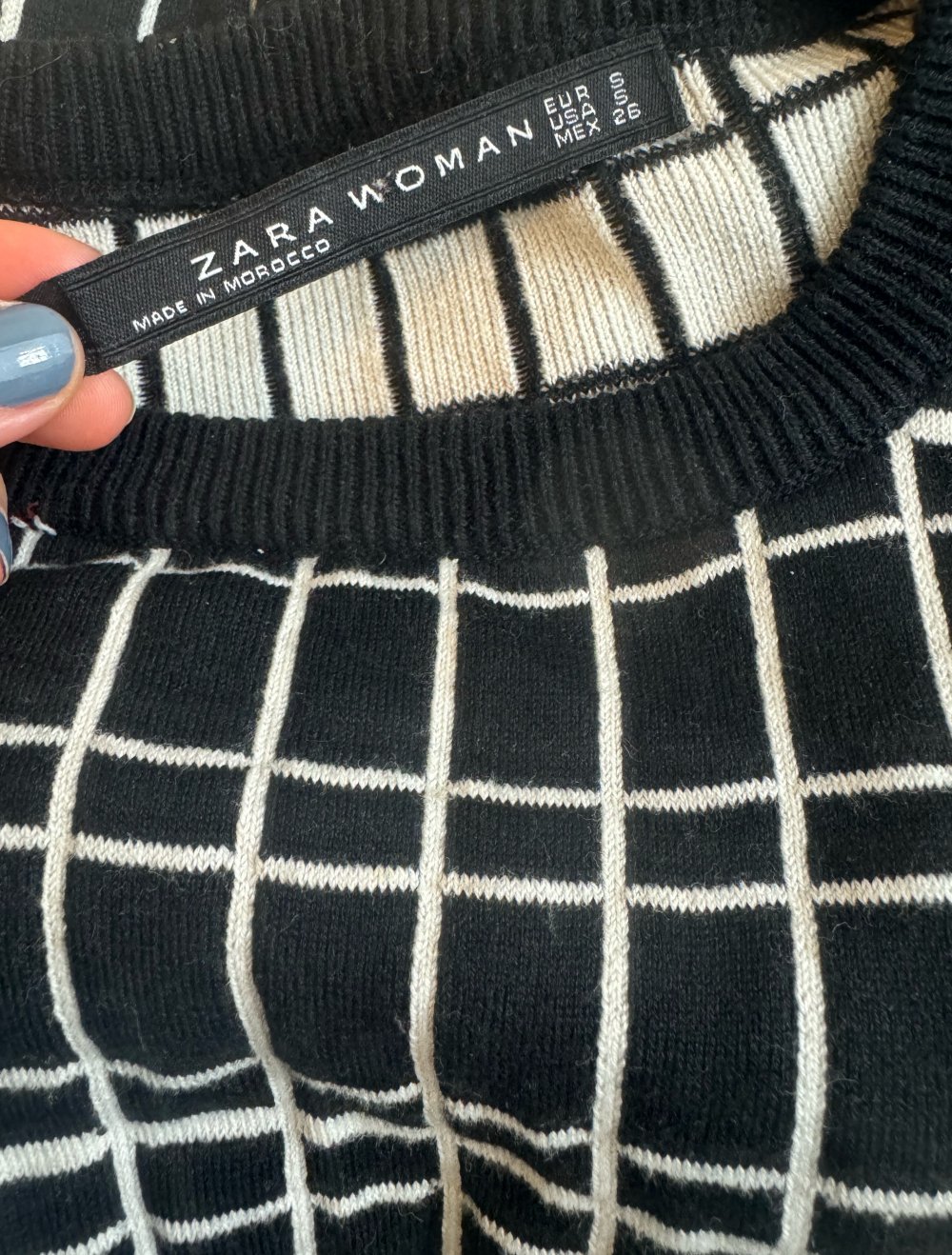 Pullover Schwarz-Weiß kurz Zara Größe S