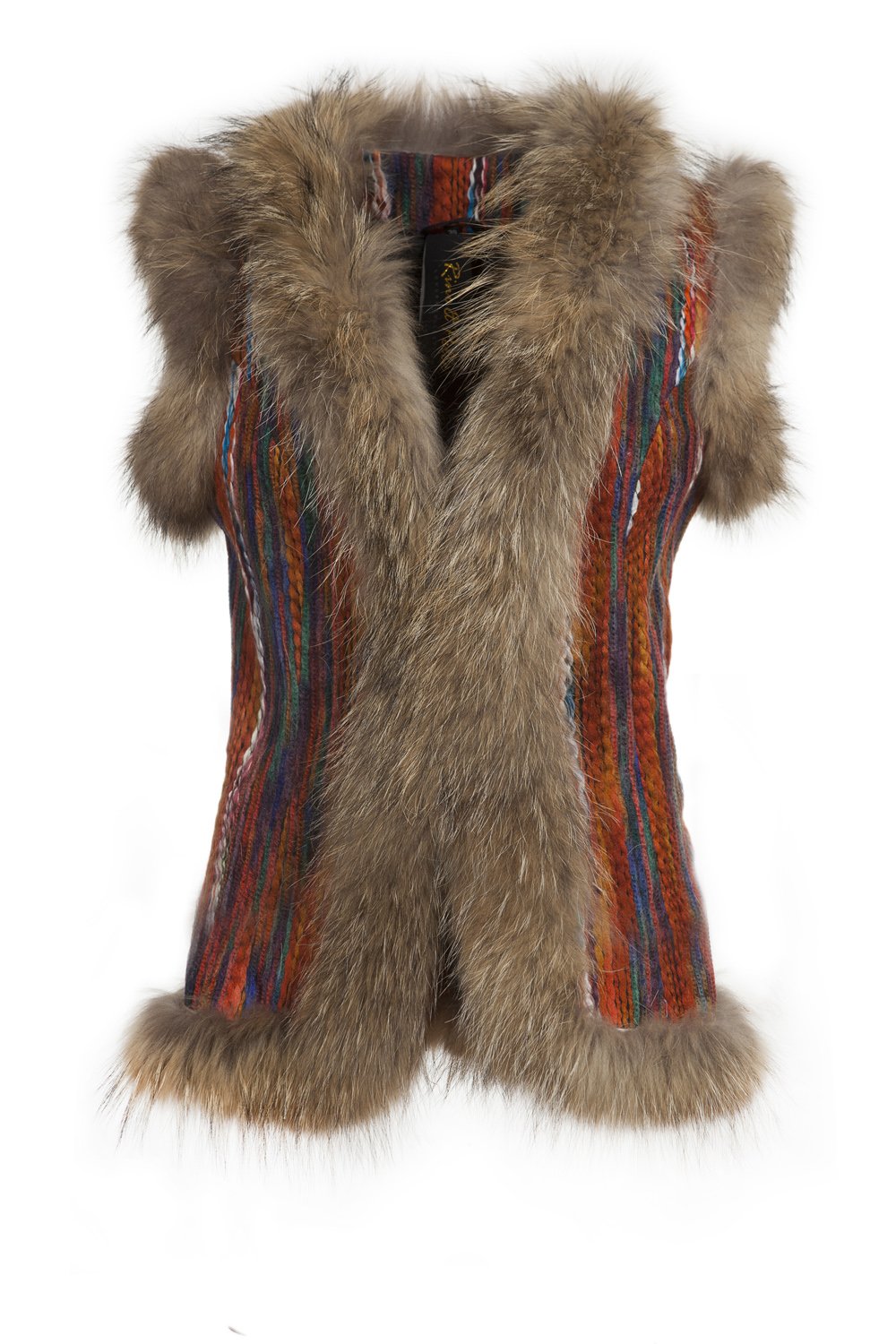 cooles Pelz-Gilet im Missoni Style, Neu mit Etikett, Boutiquen-Preis: 199 €