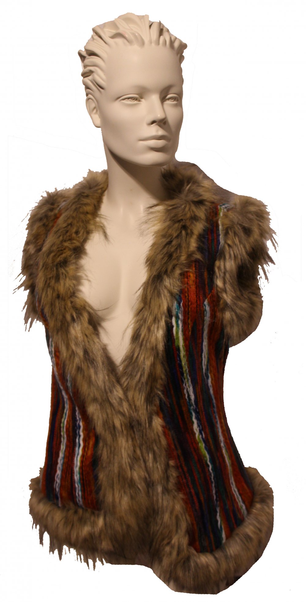 cooles Pelz-Gilet im Missoni Style, Neu mit Etikett, Boutiquen-Preis: 199 €