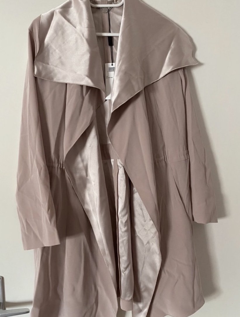 Marc Cain Trenchcoat Mantel Coat dünn Seide wie neu nur anprobiert Creme Beige Taube Rose Satin Original