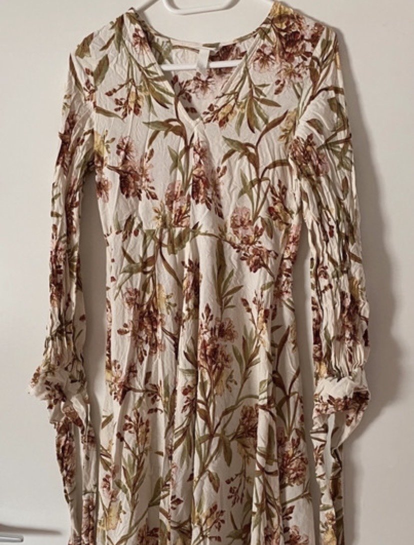 Kleid H&M Flowers Blumen Hippie Vintage Sommerkleid Maxidress Boho Grösse M