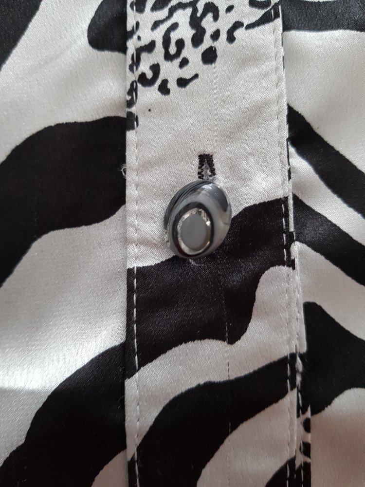 Damen-Bluse silber-schwarz - Größe: L