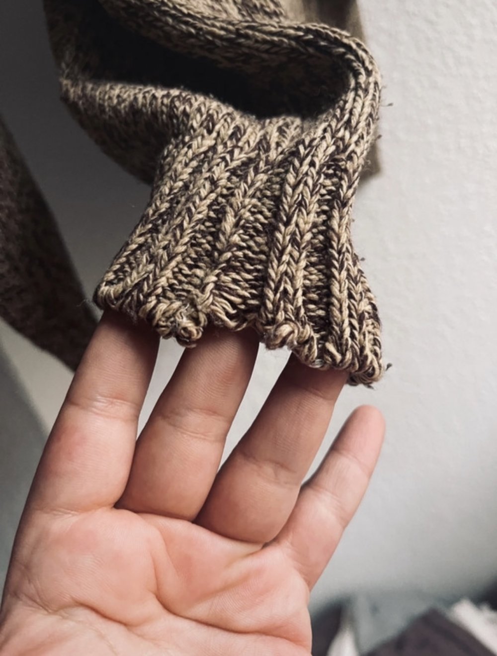 Rollkragenpullover in Braun melliert